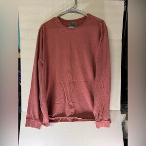 J.Crew Garment Dye Long Sleeve Crewneck Shirt Rust Red XL